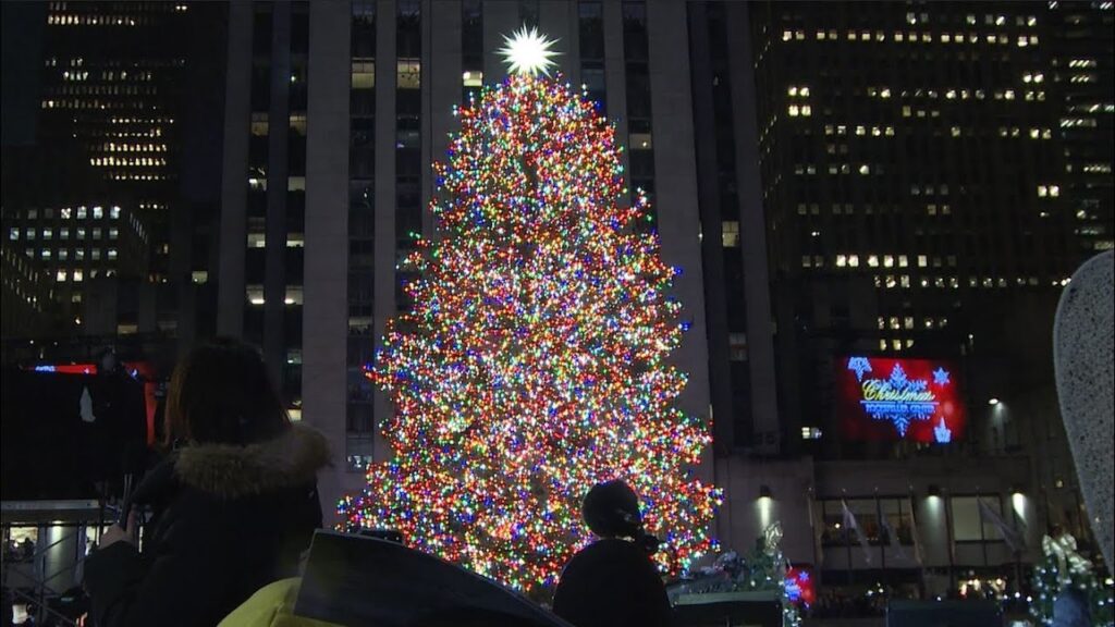 洛克菲勒聖誕樹矗立 紐約下周迎初雪